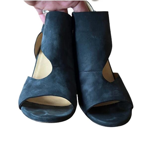 BALENCIAGA Paris Italian Ankle Leather Cutout Booties Open Toe Suede Pumps 39.5 - Picture 5 of 12